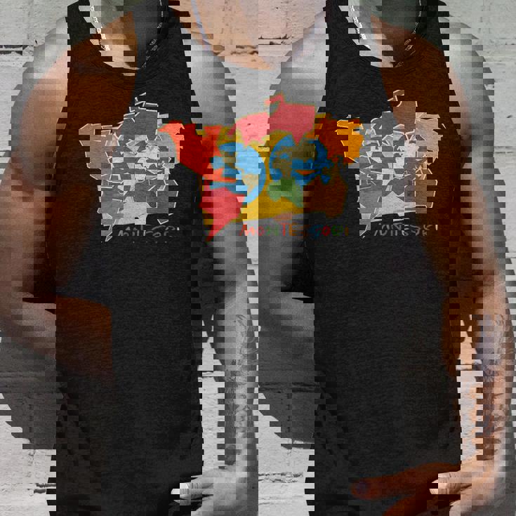 モンテッソーリ大陸の地図 タンクトップ 彼への贈り物