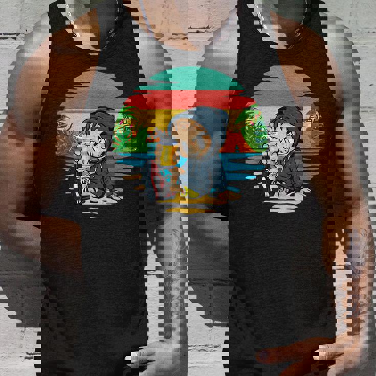 ヤシ、ビーチ、海、寒さ、太陽。 タンクトップ 彼への贈り物