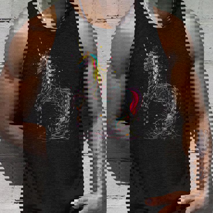 ユニコーン 虹 動物 モチーフ アートワーク ユニコーン タンクトップ 彼への贈り物