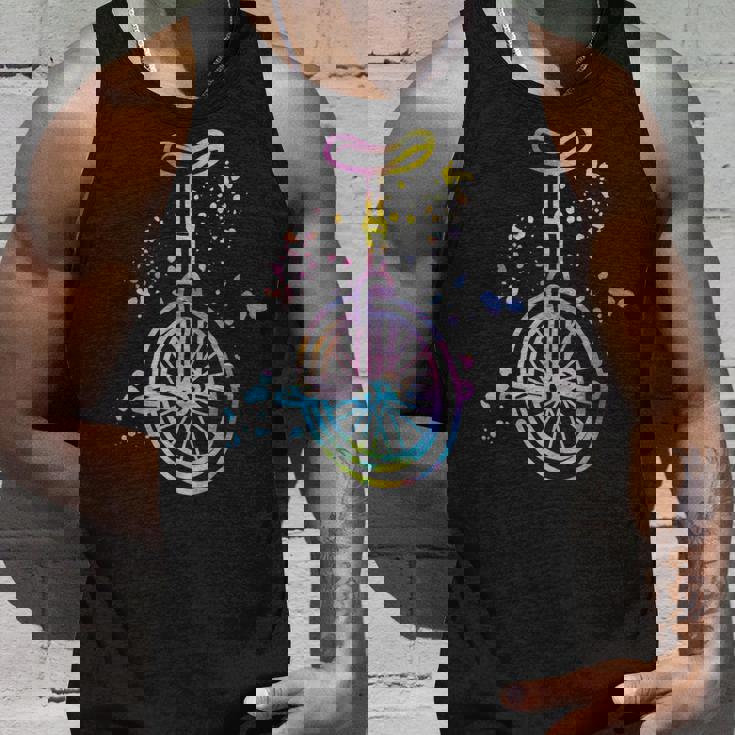 ユニサイクリスト 一輪車 ユニサイクリスト ユニサイクリスト カラースプラッシュ 一輪車 タンクトップ 彼への贈り物