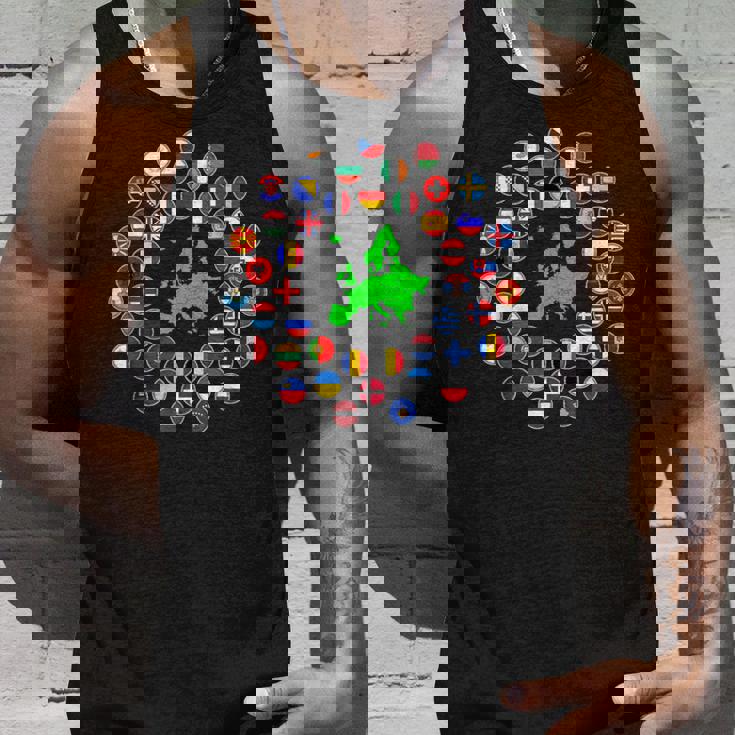 ヨーロッパ、ヨーロッパの旗、欧州連合の旗、ヨーロッパ地図。 タンクトップ 彼への贈り物