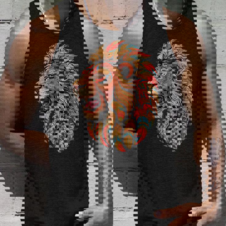 ライオン インディアン 部族 アート ネイティブアメリカン タンクトップ 彼への贈り物