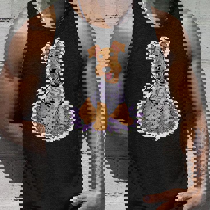 ライラックのエアデール テリア タンクトップ 彼への贈り物