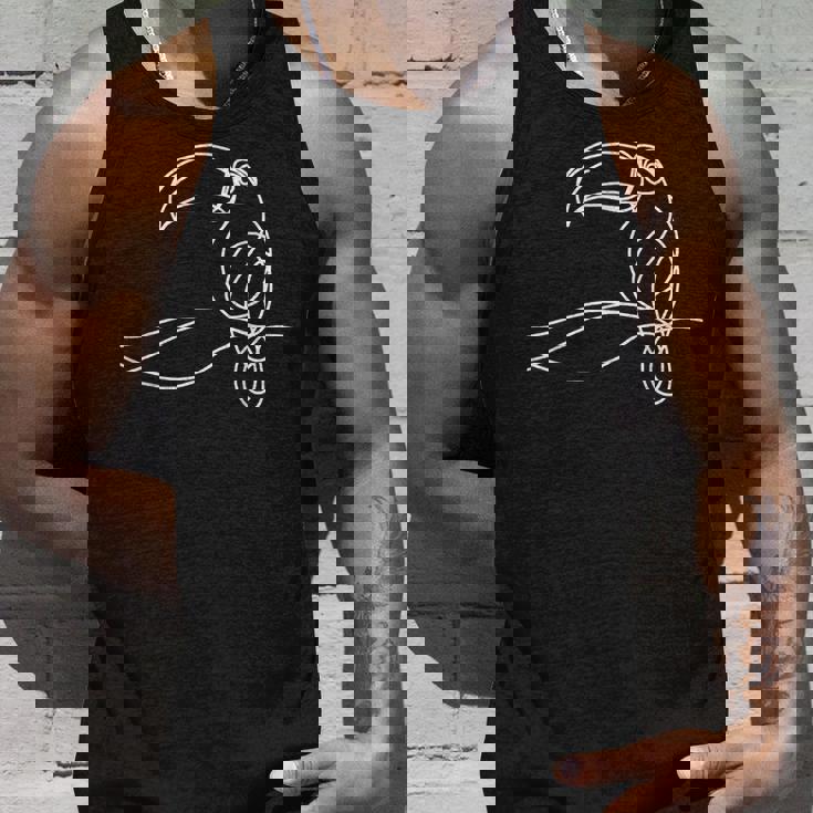 ラインアート 鳥類学者オオハシ タンクトップ 彼への贈り物