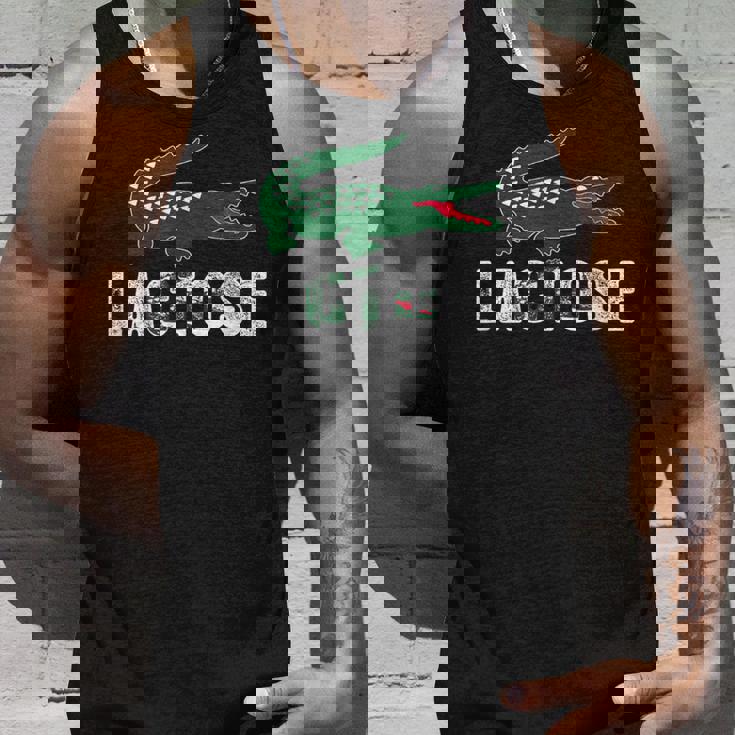 ラクトース-乳糖不耐症クロコダイルパロディtシャツ タンクトップ 彼への贈り物