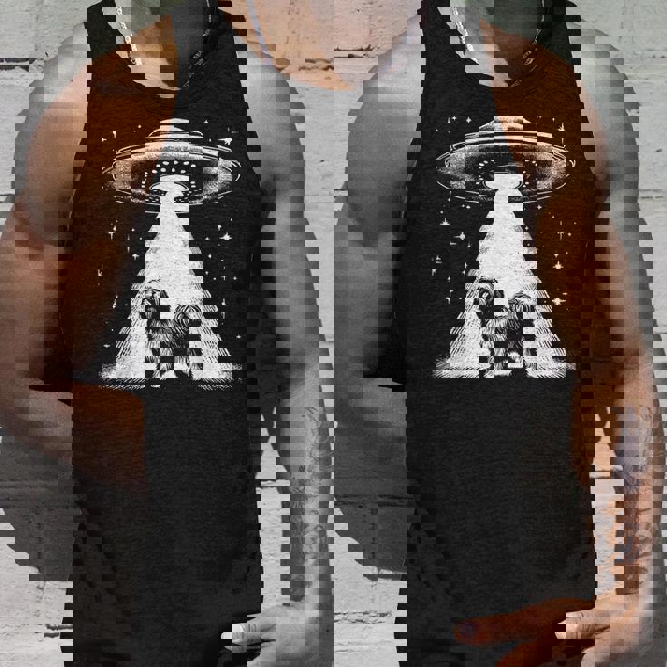 ラサ・アプソ・マム・ダッド・ドッグ-面白いエイリアンufo タンクトップ 彼への贈り物