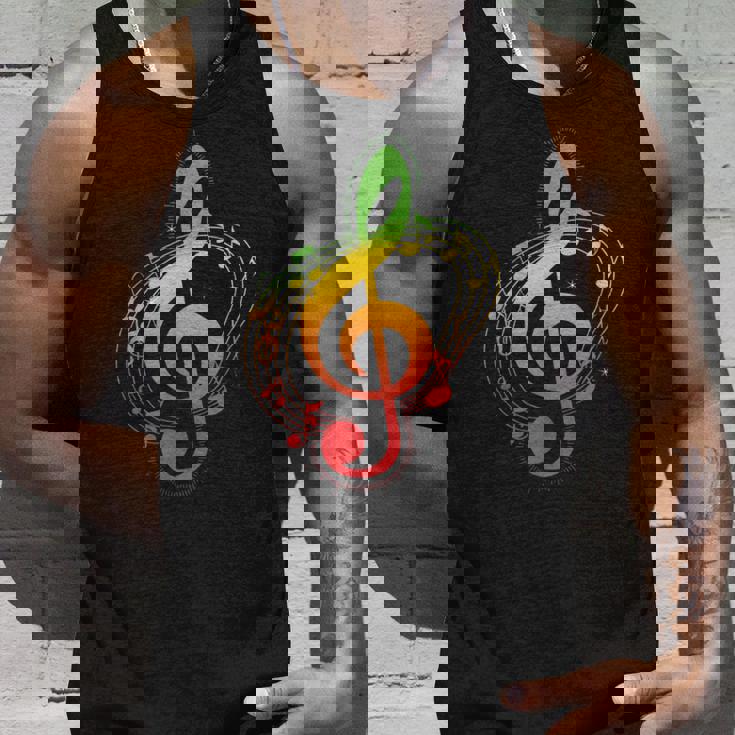 ラスタカラー音符、ジャマイカ風音楽、レゲエ タンクトップ 彼への贈り物