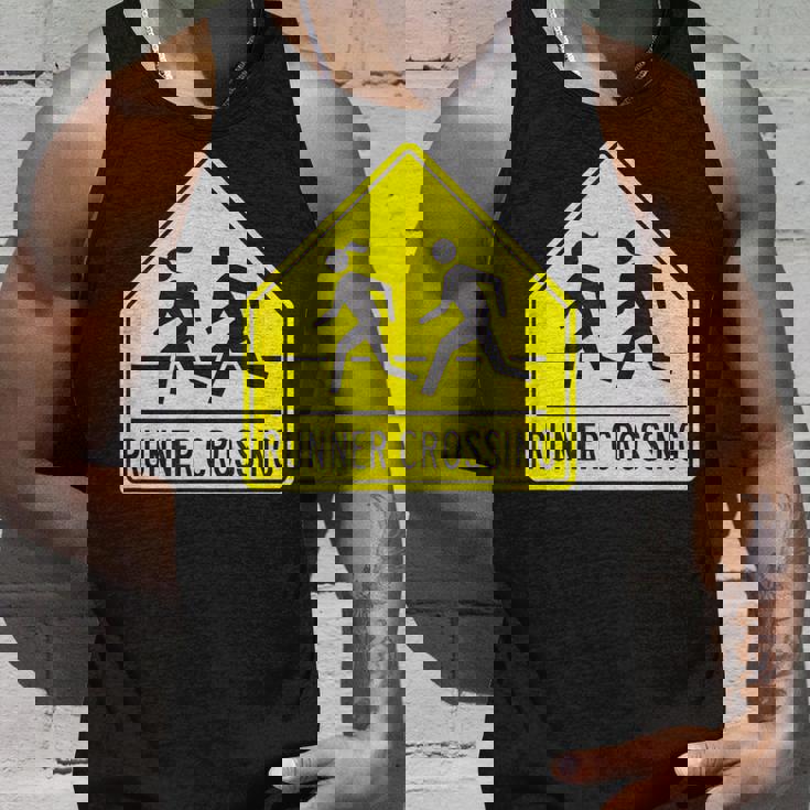 ランナー クロッシング サイン モチベーションを高める 面白い ランニング タンクトップ 彼への贈り物