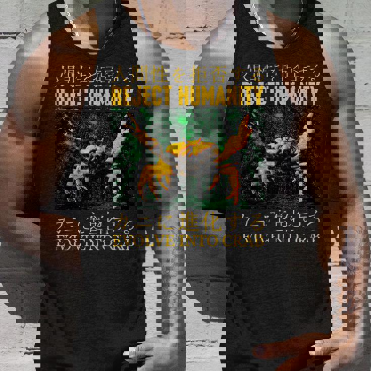リジェクト・ヒューマニティがカニに進化する 長袖tシャツ タンクトップ 彼への贈り物