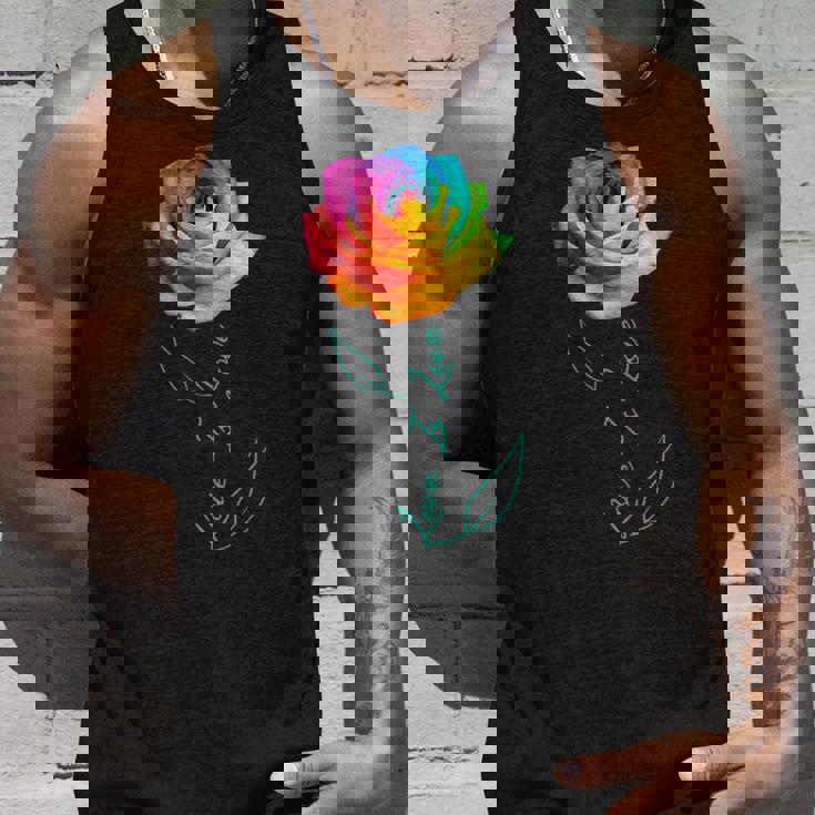 レインボー ローズ Lgbtq 花 タンクトップ 彼への贈り物