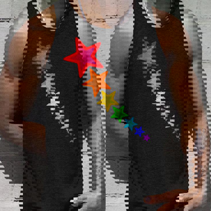 レインボーカラーの星。 タンクトップ 彼への贈り物