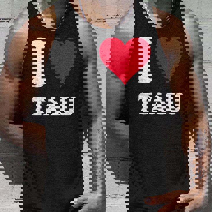 レッドハート I Love Tau タンクトップ 彼への贈り物