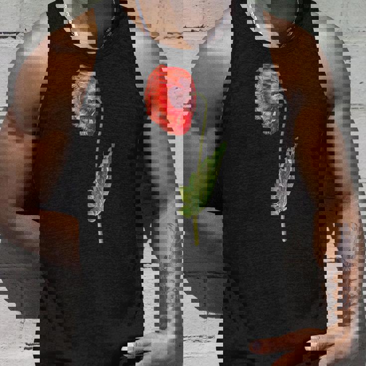 レッドポピーフラワー ボタニカルポピー レッドポピー タンクトップ 彼への贈り物