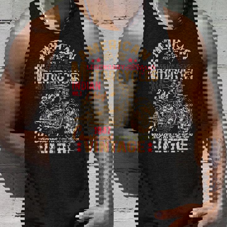 レトロ ヴィンテージ アメリカン オートバイ インディアン オールドバイカー 面白い タンクトップ 彼への贈り物