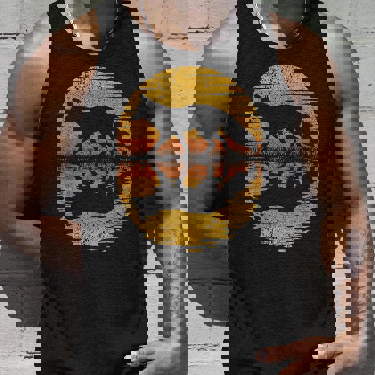 レトロ ヴィンテージ キツネ 反射 70年代 80年代 犬 動物 タンクトップ 彼への贈り物