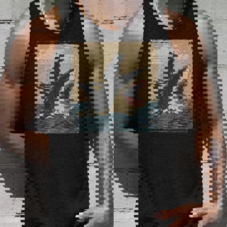 レトロ 猫 噛む サメ ユーモラス 猫 駄洒落 ミーム 猫s サメ タンクトップ 彼への贈り物