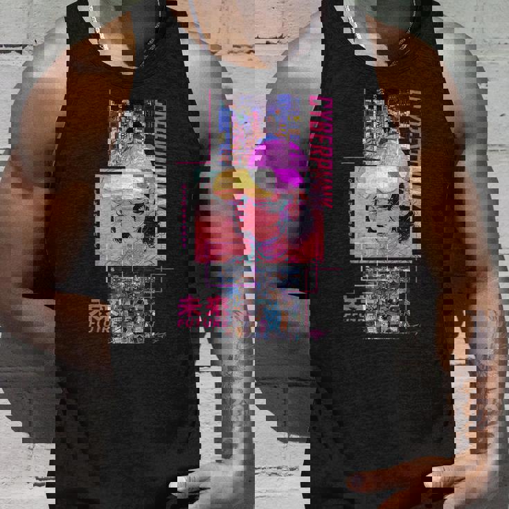 レトロなサイバーパンクヴェイパーウェーブ の 美学を取り入れた日本のサイバーパンクアニメ タンクトップ 彼への贈り物