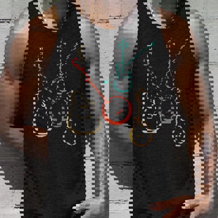 レトロなブルーグラス、ギター、バンジョー、フィドル、マンドリン タンクトップ 彼への贈り物