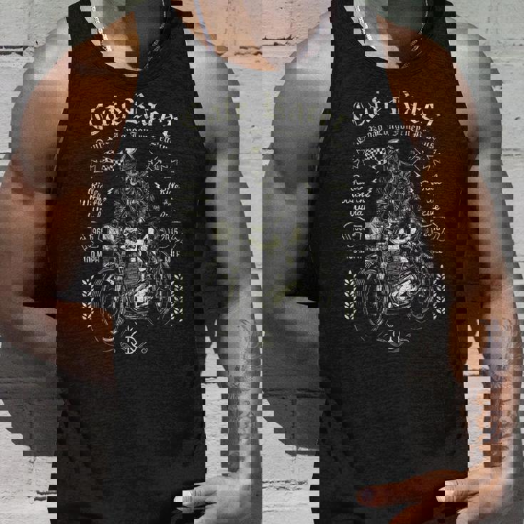 レトロなヴィンテージカフェレーサー オートバイ スカル ライブライドバイカー タンクトップ 彼への贈り物