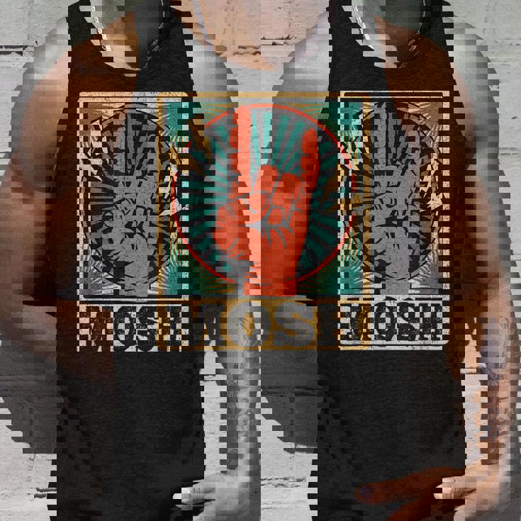 レトロなヴィンテージサインオブザホーンモッシュヘビーロックミュージック タンクトップ 彼への贈り物