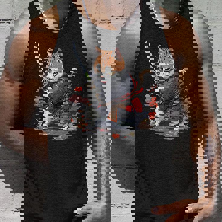 レトロな日本の侍猫グラフィック 猫愛好家 タンクトップ 彼への贈り物