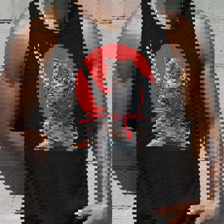 レトロな日本の侍猫グラフィック 猫愛好家 タンクトップ 彼への贈り物