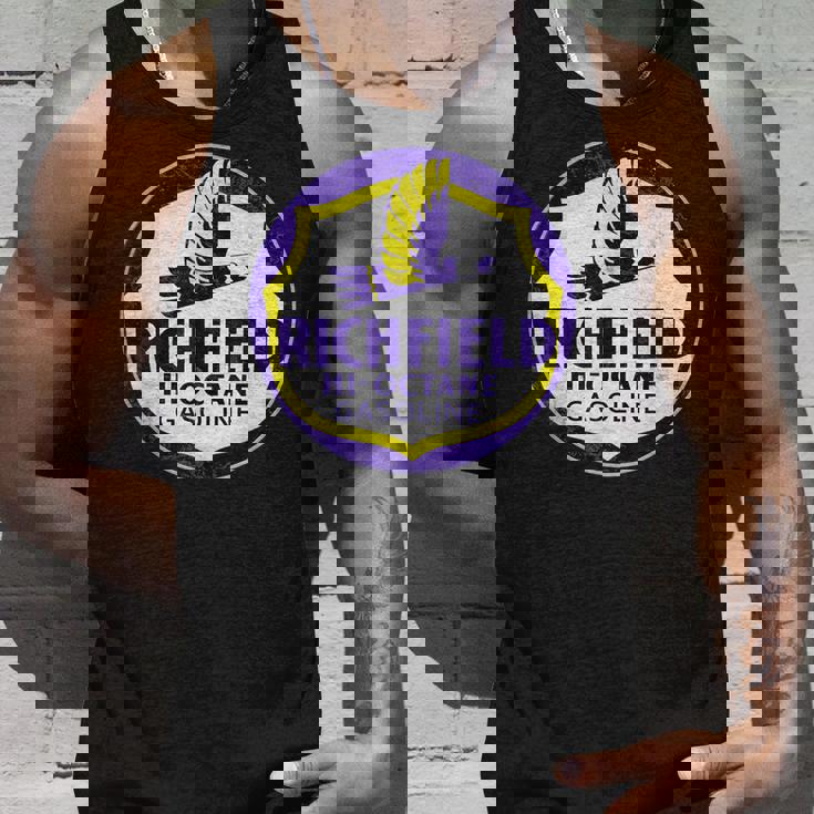 レトロヴィンテージガソリンスタンド リッチフィールドガソリン車 バイクガレージ タンクトップ 彼への贈り物