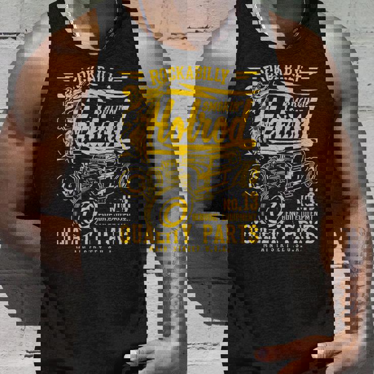 レトロヴィンテージスタイルのホットロッドロカビリーアンティーク調デザイン。 タンクトップ 彼への贈り物