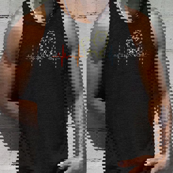 レトロ・ハートビート・ポメラニアン心電図 タンクトップ 彼への贈り物