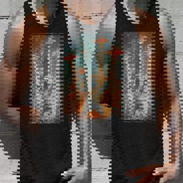 レトロ日本アニメ怪獣モンスターナマケモノセルフィー東京ufo タンクトップ 彼への贈り物