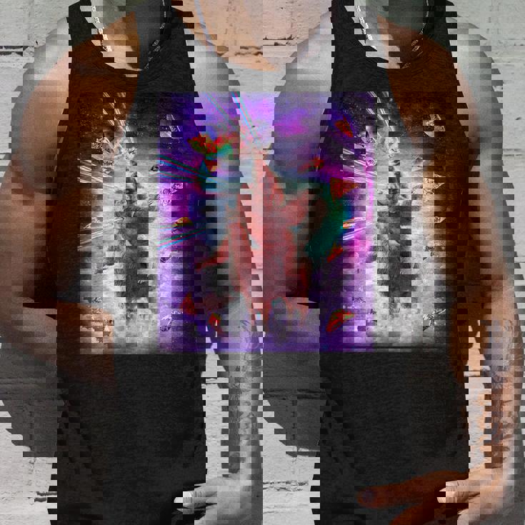 レーザーアイズスペースキャットライディングナマケモノ、ラマ-レインボー タンクトップ 彼への贈り物