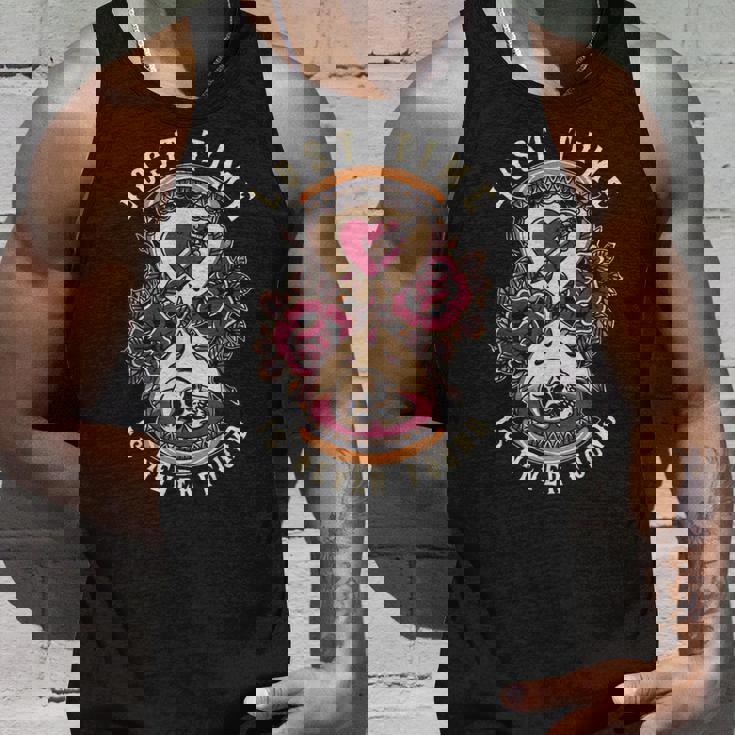 ロストタイム、トラディショナル、オールドスクール砂時計タトゥーデザイン タンクトップ 彼への贈り物