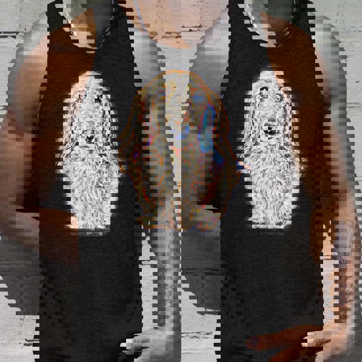 ロングヘア ダックスフンド ギフト かわいい ソーセージ 犬 レディース メンズ タンクトップ 彼への贈り物