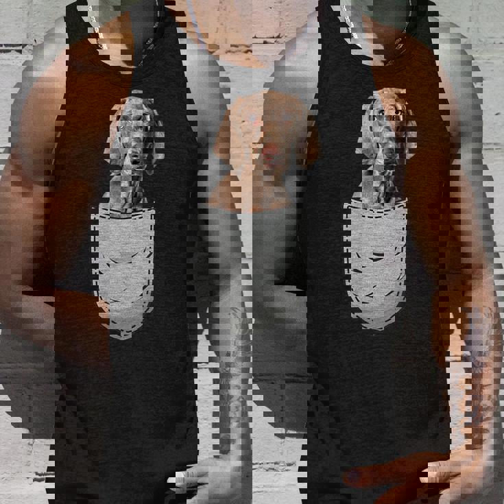 ワイマラナーラナー胸ポケット犬の飼い主 タンクトップ 彼への贈り物