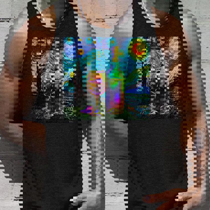 ワイン 酒 面白いtシャツ ゴッホ 星月夜 飲み おもしろ 飲み会 のんべえ メンズ 居酒屋 ネタ タンクトップ 彼への贈り物