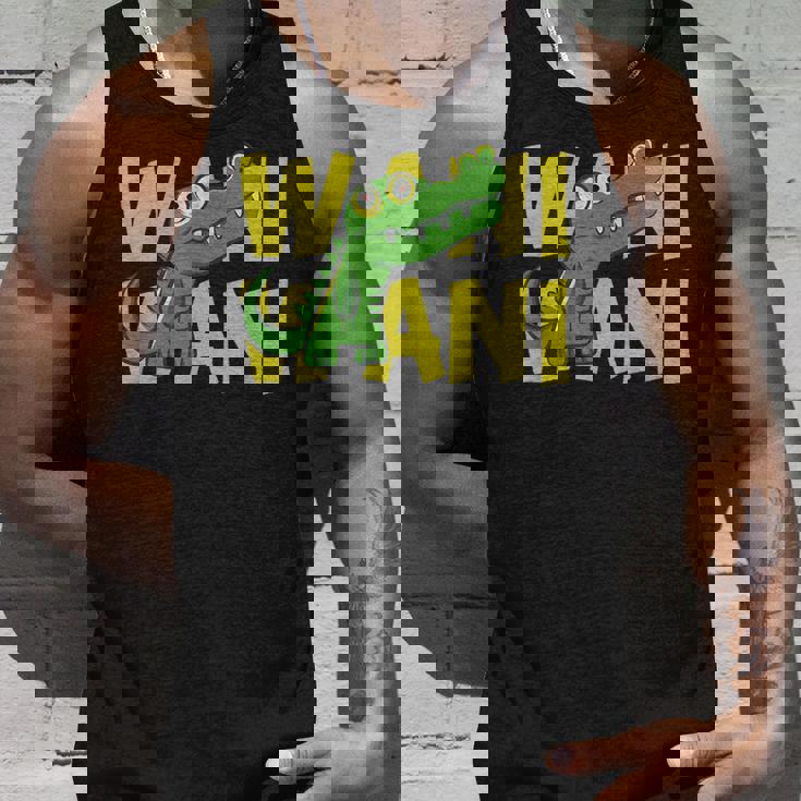 ワニ 鰐 クロコダイル イラスト 爬虫類 おもしろ かわいい おしゃれ ワニ好き タンクトップ 彼への贈り物