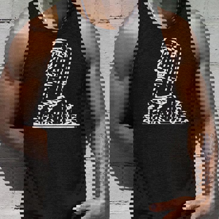 ワンラインアート モアイ像 タンクトップ 彼への贈り物