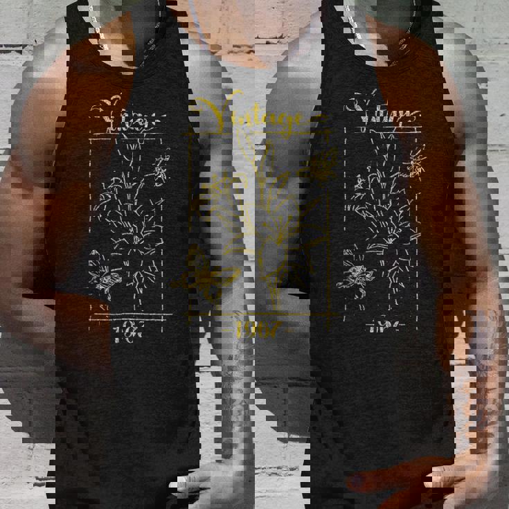 ヴィンテージ 1967 百合花 蝶 56歳 56歳の誕生日 タンクトップ 彼への贈り物