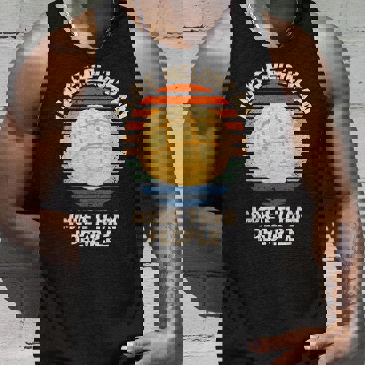 ヴィンテージ I Like Melonpan More Than People レトロ メロンパン タンクトップ 彼への贈り物