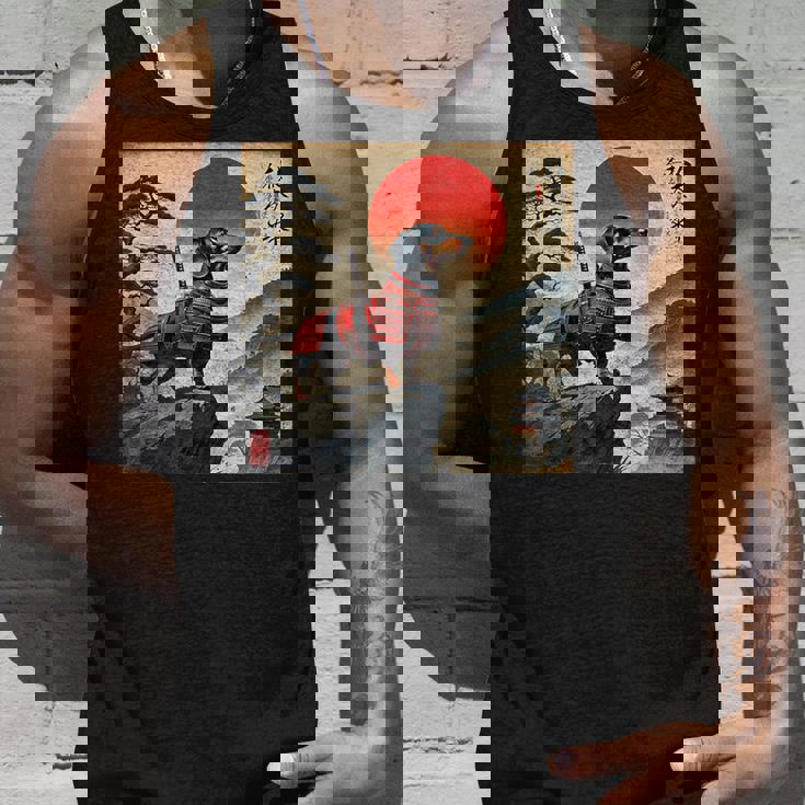 ヴィンテージ ダックスフンド サムライ ウナー 犬 日本の浮世絵 アート タンクトップ 彼への贈り物