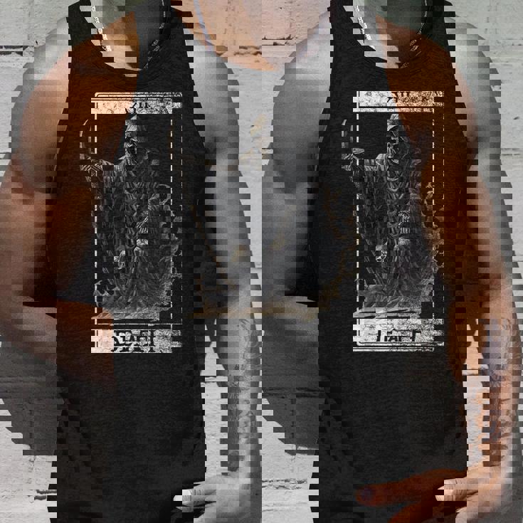 ヴィンテージ デス タロット カード 死神 オカルト悪魔の恐怖 タンクトップ 彼への贈り物