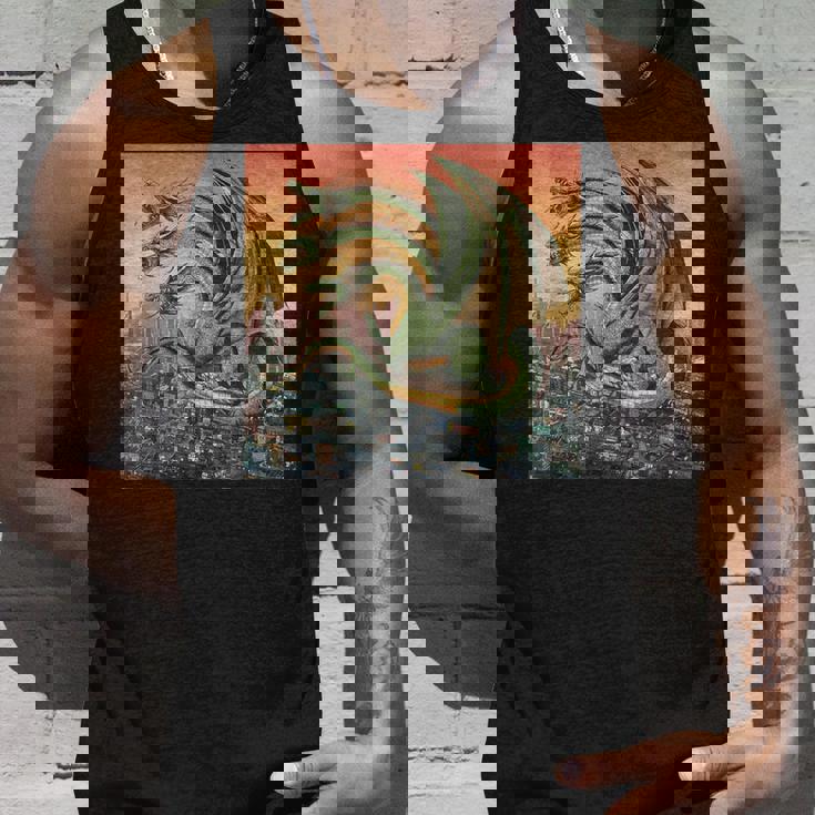 ヴィンテージ ドラゴンキング ギドラ アート 夕日 日本人 キッズ 男性 タンクトップ 彼への贈り物