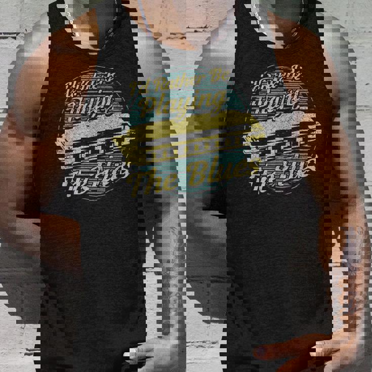 ヴィンテージスタイルの音楽家ハーモニカ ブルース タンクトップ 彼への贈り物