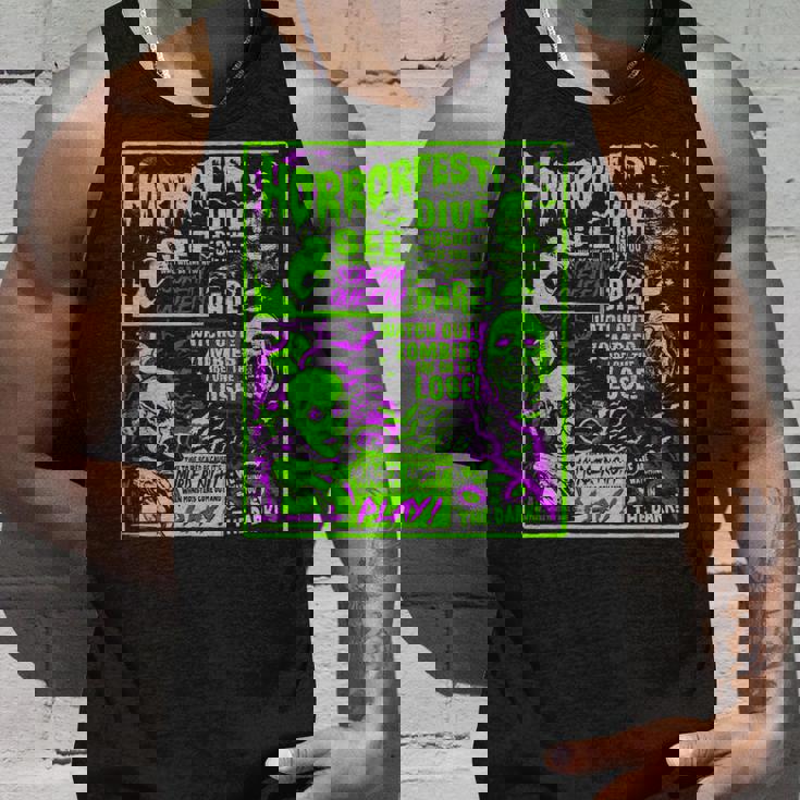 ヴィンテージホラーフェス ハロウィン映画ポスター オールドタイムホラー タンクトップ 彼への贈り物