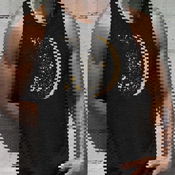 ヴィンテージ三日月と星宇宙アートイラストtシャツ タンクトップ 彼への贈り物