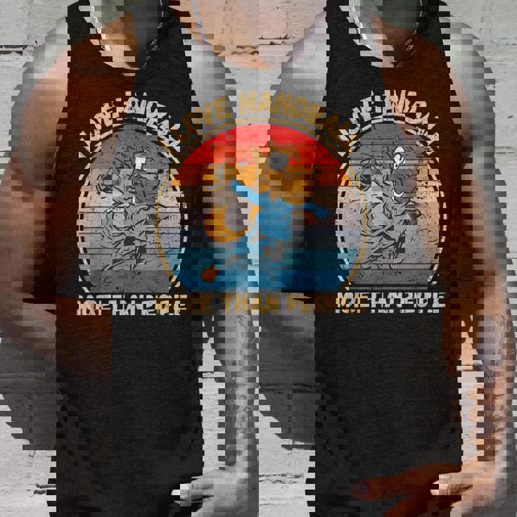 ヴィンテージ馬 I Love Handball More Than People タンクトップ 彼への贈り物