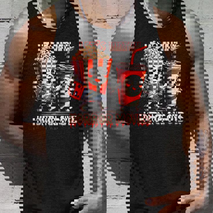 不気味なハロウィン映画愛好家 ホラー映画を見よう タンクトップ 彼への贈り物