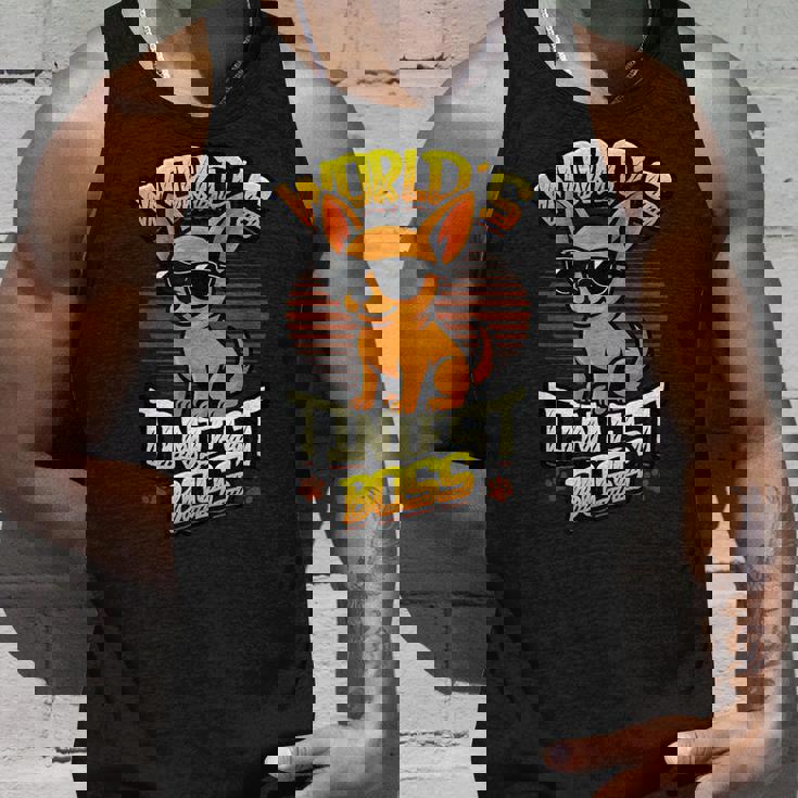 世界で最も小さなボス面白いチワワ タンクトップ 彼への贈り物