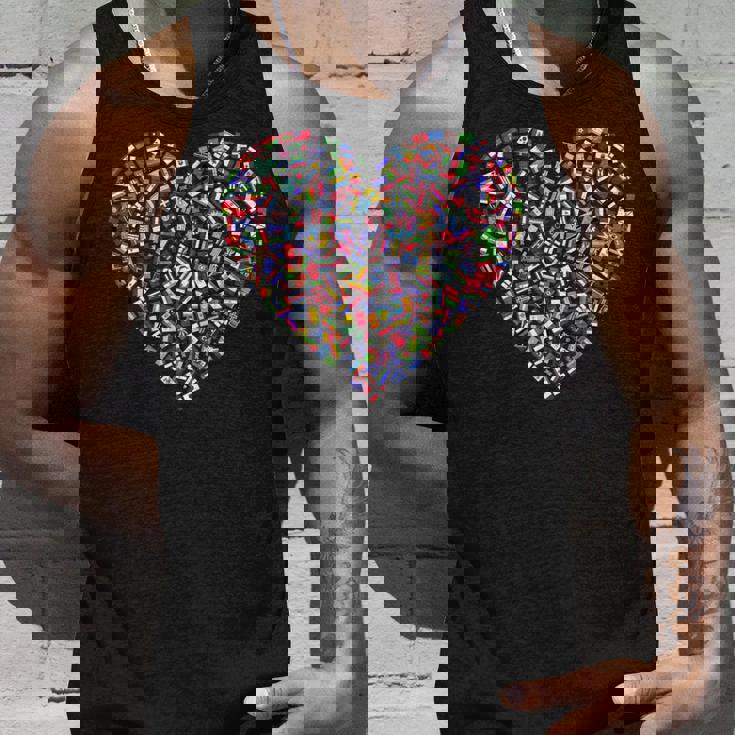 世界国旗 ハート タンクトップ 彼への贈り物