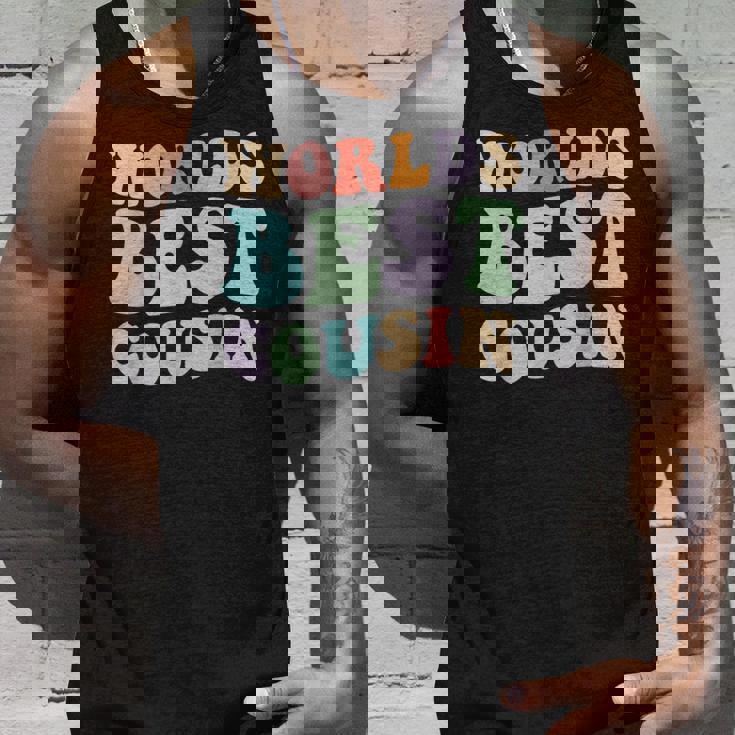 世界最高のいとこレトログラフィック – 楽しくカラフルないとこ タンクトップ 彼への贈り物